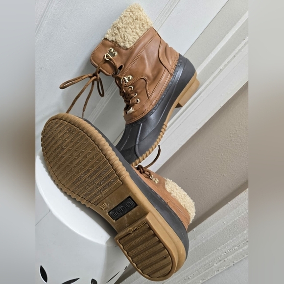 Tommy Hilfiger Rainah Ankle Lace Up Duck Boots Black Brown Women's Size 10M 🌴✌️ - Picture 5 of 9